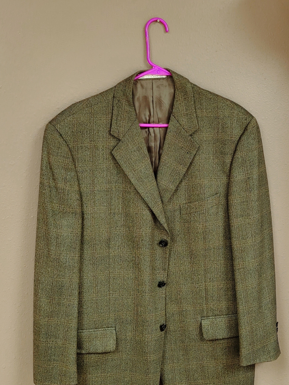 Nordstrom By Joseph Aboud Vintage Green Tweed Sport Coat with Subtle Check